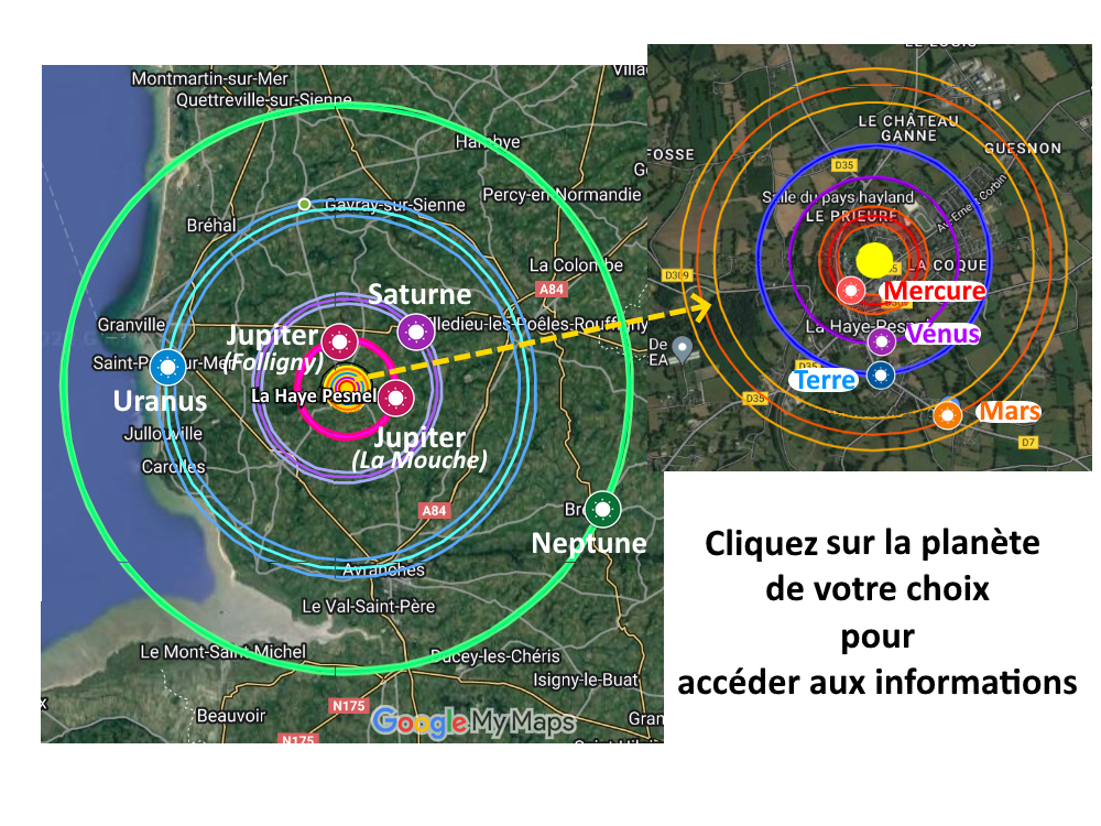 Carte du système solaire Sol50 sur la région